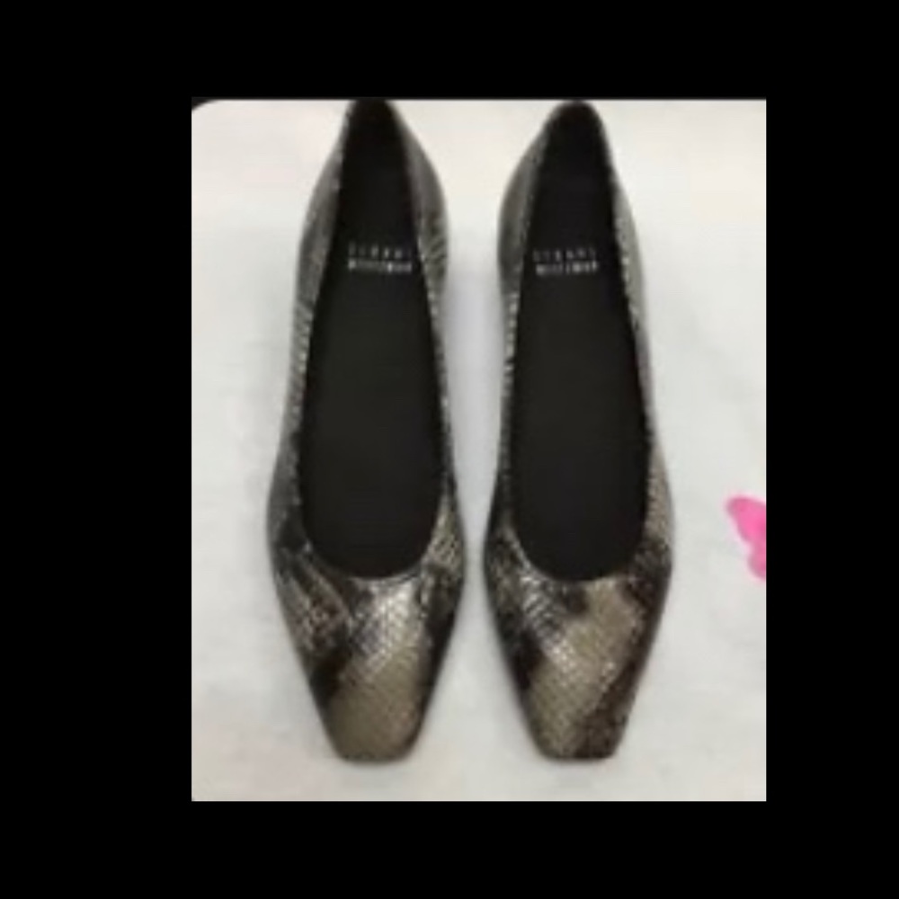 Stuart Weitzman Snake Skin Pattern Flat, Size 6 - image 2